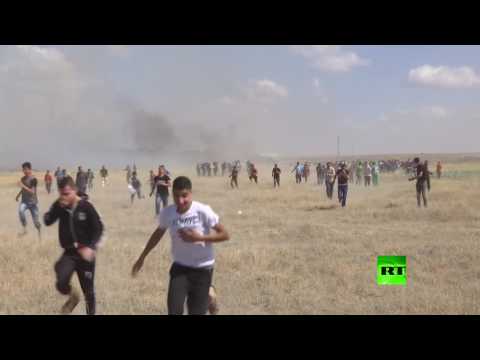 اشتباكات بين المتظاهرين الفلسطينيين والشرطة الإسرائيلية