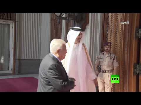 شاهد لحظة وصول الرئيس الفلسطيني إلى الدوحة