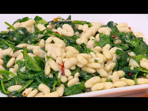 طريقة عمل سبانخ بالفاصوليا البيضاء